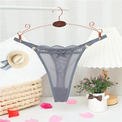2024 New Women Sexy Panties Mesh Sheer Thongs T Pants Seamless Underwear T-Back Briefs Low Waist See Through G Strings Wholesale