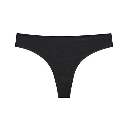 Solid Color Ice Silk Women T-pants Elastic Low-waisted Ladies Lingerie Thin Quick Drying G-string Seamless Invisible Girls thong