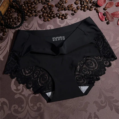 Sexy Women's Panties Ice Silk Solid Color Underwear Plus Size Seamless Panties Summer Thin Breathable Underpants Female Lingerie