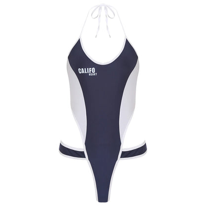 Womens Bikini Swimsuit Anime Kawaii Bodysuit Swimwear Hollow Out High Cutting Leotard Lingerie One-piece Bikini Bathing Suit