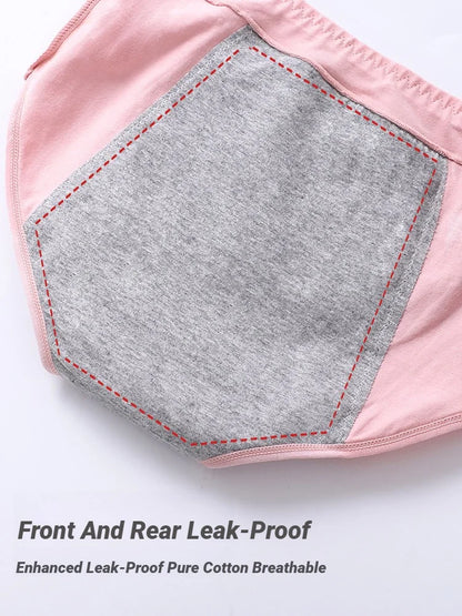 4Pcs Women's Menstrual Panties Physiological Pants Leak Proof Underwear Ladies Period Panty High Waist Cotton Briefs Lingerie