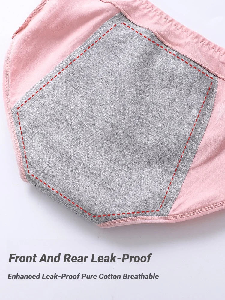 4Pcs Women's Menstrual Panties Physiological Pants Leak Proof Underwear Ladies Period Panty High Waist Cotton Briefs Lingerie