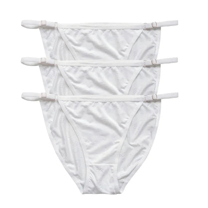 3Pcs/Set Ice Silk Panties Women Low Rise Briefs Brazilian Panties Solid Color Underwear Female Underpants Sexy Lingerie S-XL