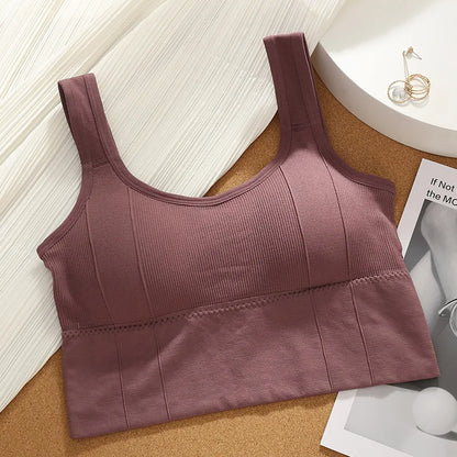 women Active Bra casual Top Letters print strap Cotton Top fitness Gym Jogging sleep Bra girl Wire Free Bandeau paded Bra Tops