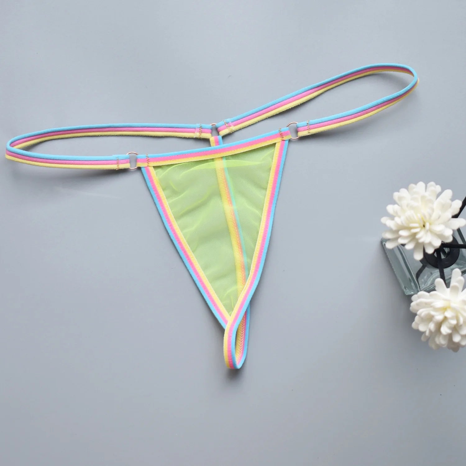 Women's thongs sexy and sexy candy colored super mini bikini couple game tempting women's underwear