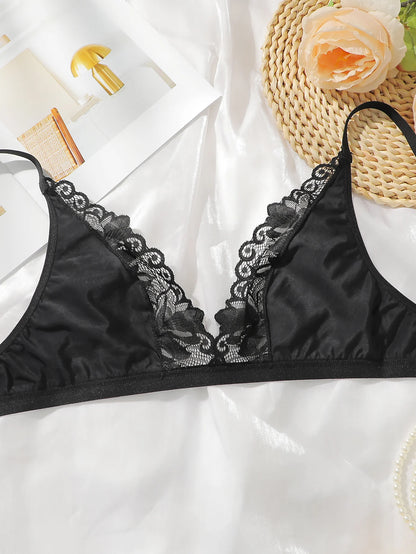 Sexy Lace Bras For Women No underwire Deep V Low Cut Push Up Bra Smooth Comfort Elastic ingerie Thin Breathable Underwear