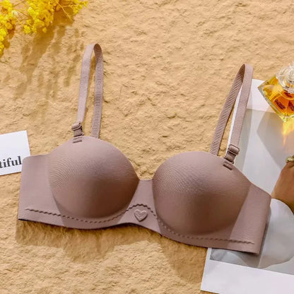 plus Size Seamless Wireless Bra Women's Sexy Plunge Padded Push-Up Smooth Large Size Bralette Comfortable Underwear for Women