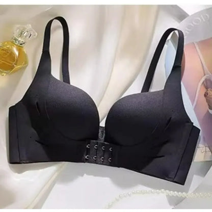 Front Closure Push Up Bra Small Chest, Winter Plunge Lift Up, Side Support Minimizer, Massage Palm Cup, T-Shirt Underwire
