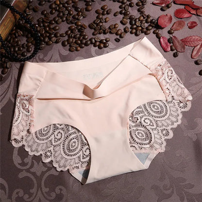 Sexy Women's Panties Ice Silk Solid Color Underwear Plus Size Seamless Panties Summer Thin Breathable Underpants Female Lingerie