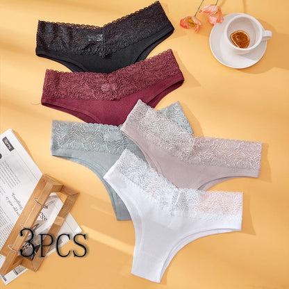 3PCS Breathable Comfortable Cotton Women's Underwear Sexy Fashion Women's Briefs Seamless Soft Women's Panties Stretchy Lingerie