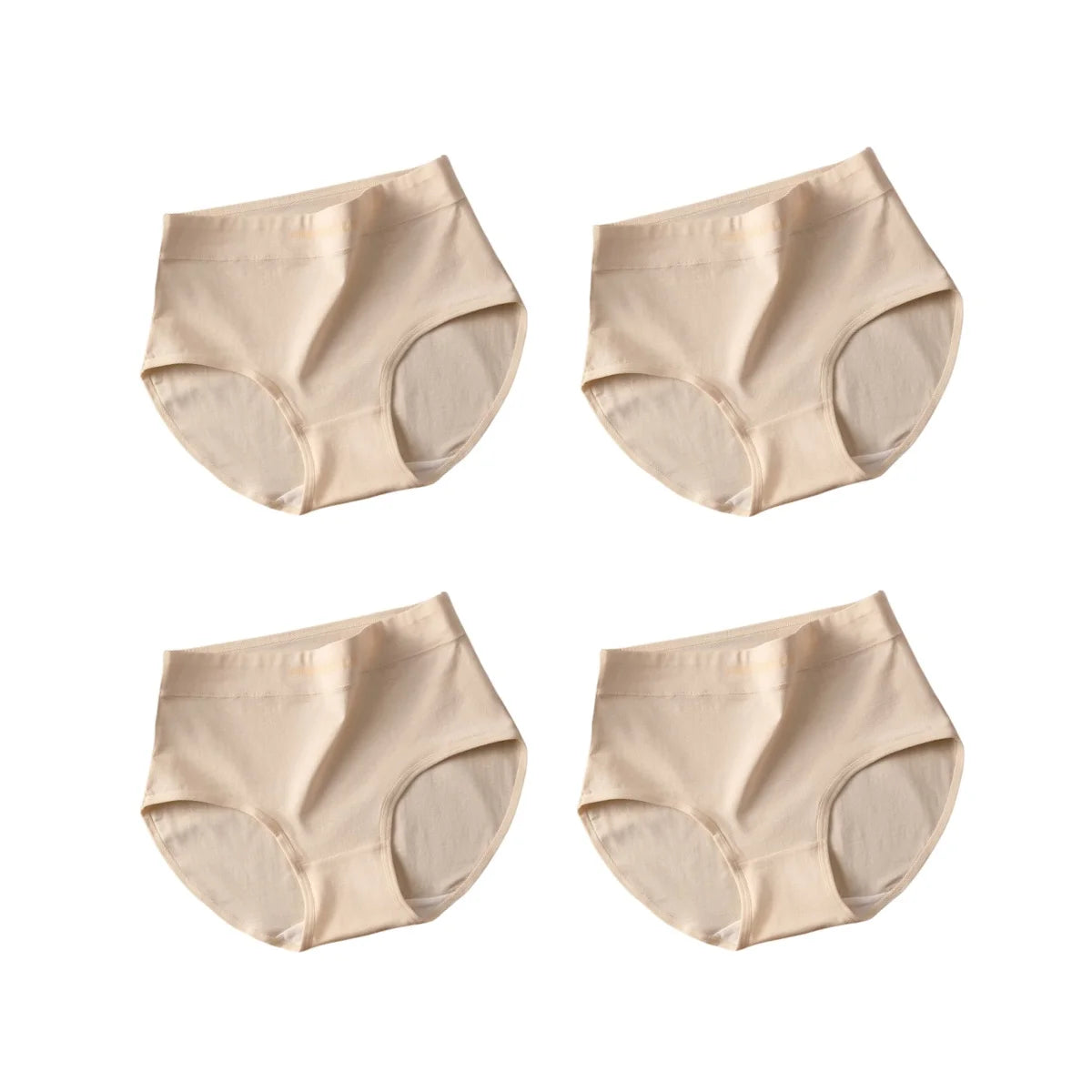 4Pcs/Set Women's High-Waist Cotton Briefs Tummy Control Panties Soft & Breathable Underwear Plus Size Comfort Lingerie M-XXL