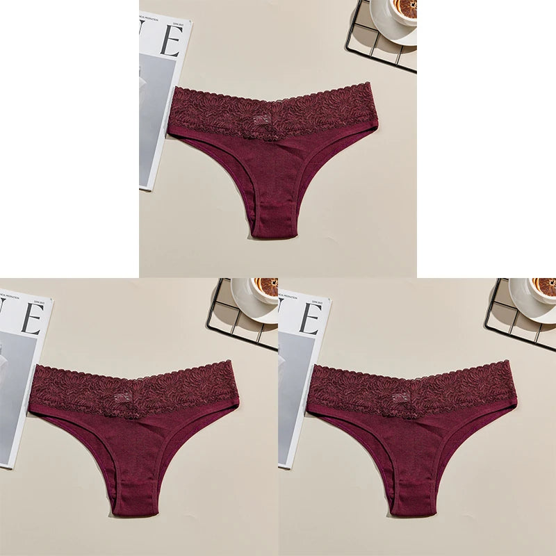 3PCS Breathable Comfortable Cotton Women's Underwear Sexy Fashion Women's Briefs Seamless Soft Women's Panties Stretchy Lingerie