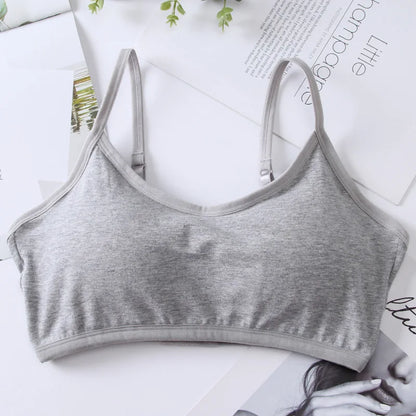 Cotton Bra for Women Fixed Pads Sports Shockproof Underwear Seamless Solid Back Closure Female Lingerie
