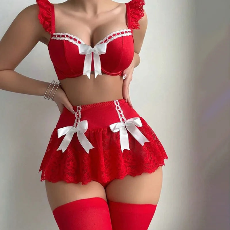 Cosplay Maid Sexy Lingerie Set Women Bra G-String Erotic Underwear For And Panty Garters Sets Sex Women'S Female Costumes