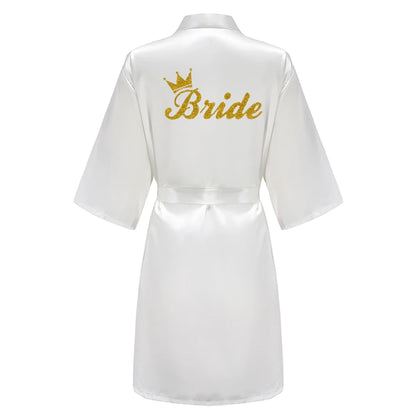 Women's Satin Robe Silk Kimono Bathrobe Pure Short Sexy Sleepwear Bridesmaid Bride Party Robes Grass Green
