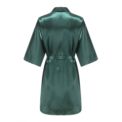 Wedding Party Team Bride Robe Kimono Satin Pajamas Bridesmaid Bathrobe With White Letters YE8171