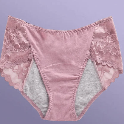 Women's Leak Proof Menstrual Panties lace Breathable SexysWaterproof Mid Waist Physiological Period Seamless  Underwear