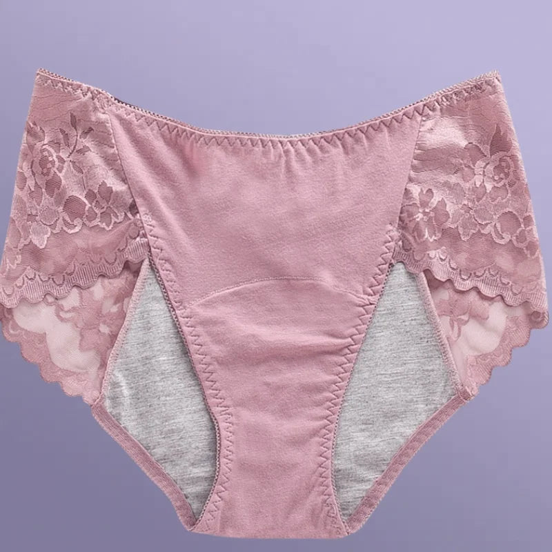 Women's Leak Proof Menstrual Panties lace Breathable SexysWaterproof Mid Waist Physiological Period Seamless  Underwear