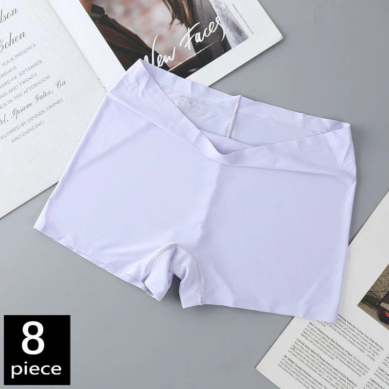 FallSweet 8PCS Anti-See-Through Ice Silk Breathable Seamless Panties for Woman Soft Breathable Underwear Sexy Female Lingerie