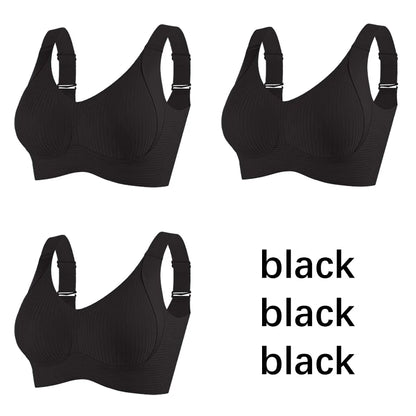 FallSweet 3PCS Seamless Wireless Push Up Bras for Woman Adjustable Comfort Bralette for Full and Petite Busts Wireless Lingerie