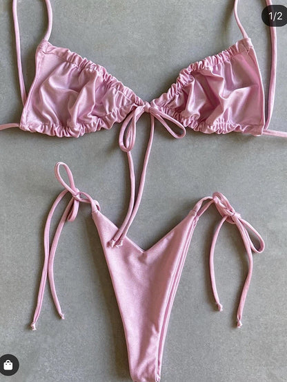 RUOTONGSEPT Low Waist Bikinis 2022 Triangle Swimwear Female Swimsuit Women Print Bikini set two-Piece Suit Push Up Bathing Suit