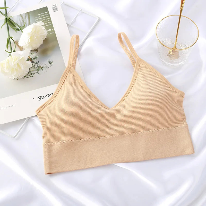 Sexy Seamless Bras For Women Padded Underwear U Backless Bralette Sleep Top Camis Cotton Wireless Fitness Bra Lingerie