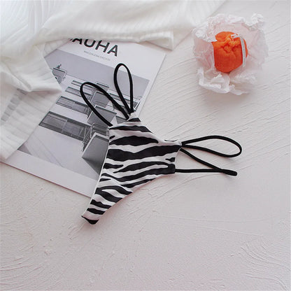 Peach Buttocks Thin Belt Low Waist Seamless Thong Underwear Temptation Sexy G-string Female Leopard Print Lingerie
