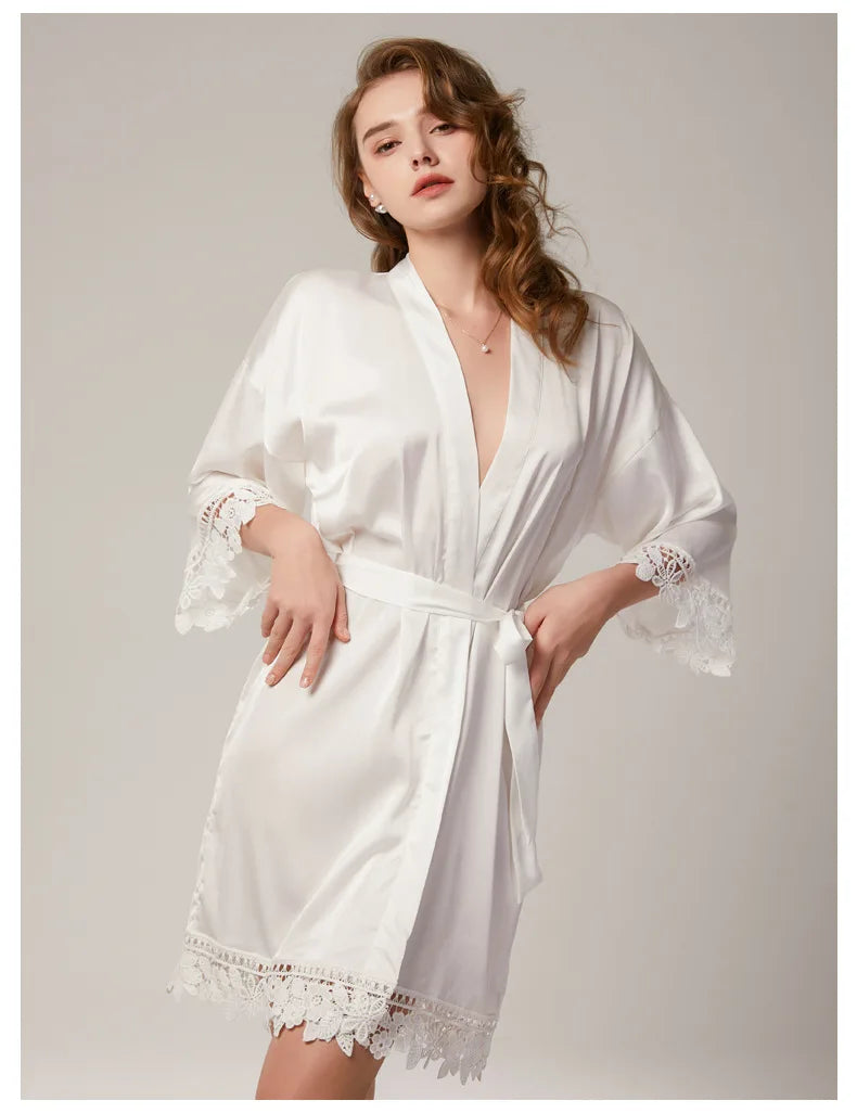 Personalised Bridesmaid Robes Wedding Dressing Gown Bridal Party Satin Lace Bride Gift Bride Robe Bridesmaid Gift