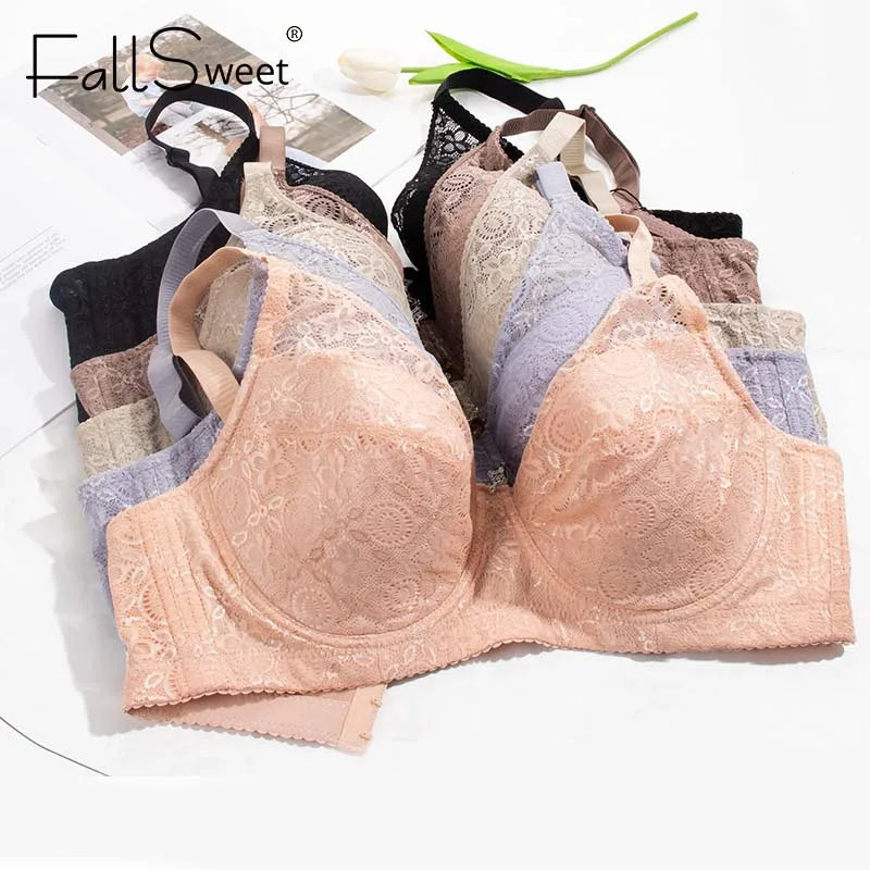 FallSweet Plus Size Push Up Bras for Women Full Coverage Underwire  Bra Sexy Lace Brassiere