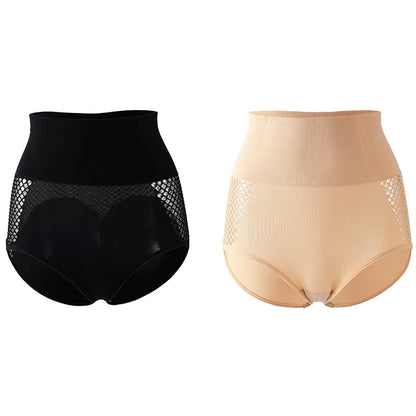 Flarixa 1/2/3Pcs Hollow Belly Control Shapewear Women Panties High Waist Double Layer Tummy Shaper Heart-shaped Hip Lift Pants