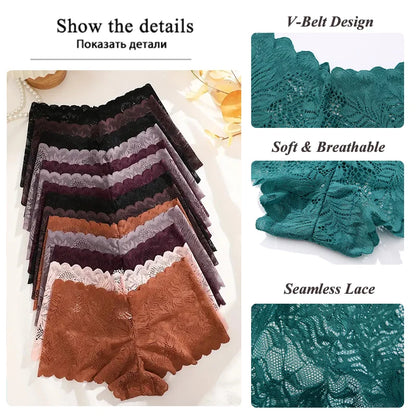 14Pcs/Set Women Lace Boyshorts Sexy Underpants Low Rise Panties Ladies Fashion Floral Lace Underwear S-XL Girls Panty Intimates