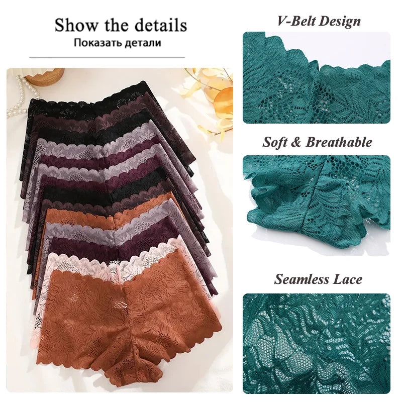 14Pcs/Set Women Lace Boyshorts Sexy Underpants Low Rise Panties Ladies Fashion Floral Lace Underwear S-XL Girls Panty Intimates