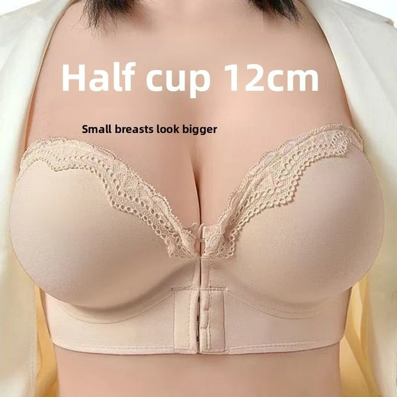 Ultimate Push Up Bra 12cm Padded Front Closure Strapless Plunge Bra for Small Chest Extreme Lift Invisible Back Comfort Wear