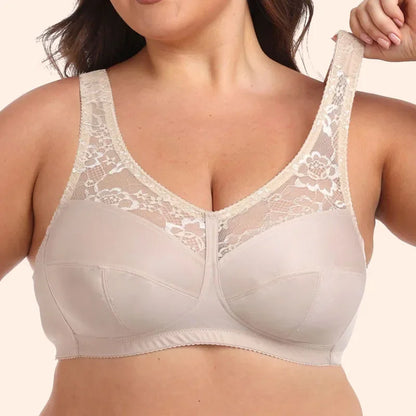 Summer Bra Thin Full Cup Bra for Women Sexy Lace Large Size Non Padding Wirefree Bras Plus Size Breathable Bralette BCDEFG
