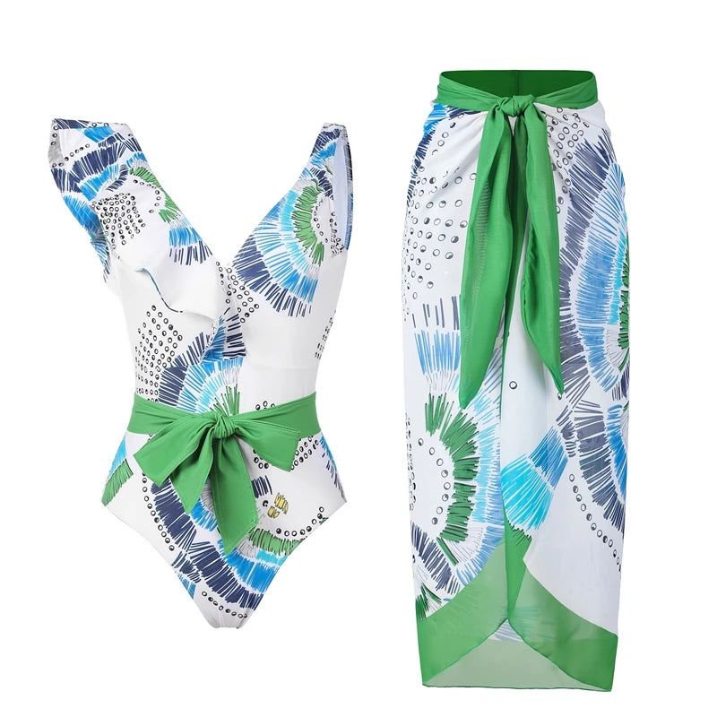 2023 Sexy Fashion One Piece Swimsuit Solid 3D Flower Summer Women Swimwear Beachwear Summer Luxury Monokini Bathing Suit
