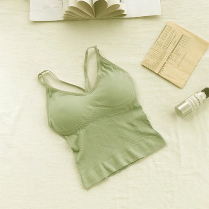 Crop Top Women Sexy Sleeveless Tops Fashion Female Underwear Lady's Camisole Girl Basic T-shirt Vest Lingerie Bras Tube Tops Hot