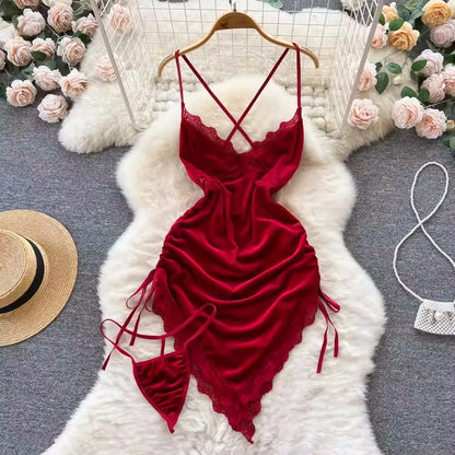 Women Strap Hollow Out Backless French Style Striped Erotic Playsuits Cosplay Slim Fit Underwear Black Lingerie Sexy Bodysuits