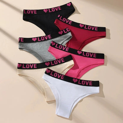 6Pcs/Set Women Cotton Panties Soft Underpants Sexy Black Underwear Girls Briefs Breathable Stretch Panty Female Lingerie XS-L