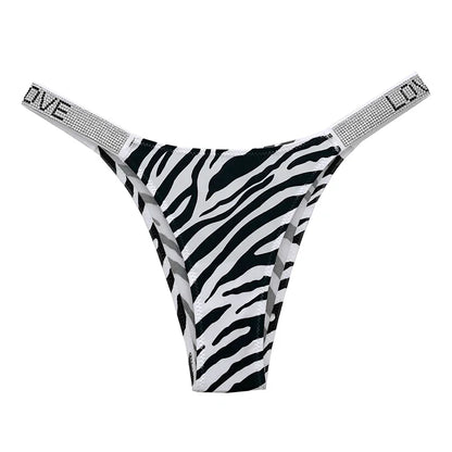 Shiny Rhinestone Thong Women Low Waist Panties Sexy Underwear Ladies Briefs Lingere Panty Underware Womens Lingerie Thongs
