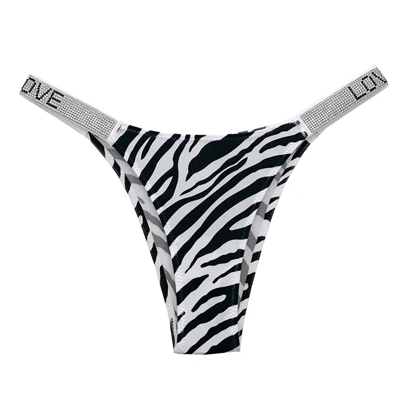 Shiny Rhinestone Thong Women Low Waist Panties Sexy Underwear Ladies Briefs Lingere Panty Underware Womens Lingerie Thongs