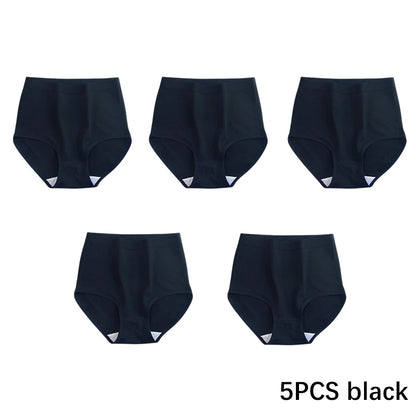 FallSweet 5PCS/set Women’s Cotton Panties Seamless Plus Size Briefs Solid Underwear Soft Breathable Underpants Female Lingerie