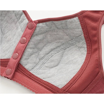 2025 New Confortable Bra Cotton Women Wire Free Bras Push Up Front Closure Underwear Female Everyday Lingerie Large Bust 50BCD
