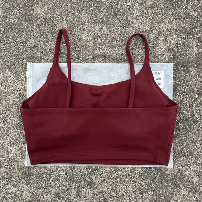 Solid Color Women Fitness Sports Bra Top Gym Yoga triangle backless Athletic Back Cutout Cross Tight Workout Soft With Chest Pad