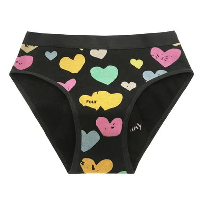 Leakproof Multi-color Fashion Print Women's Pads Absorbent Cotton Period Underwear Four-layer Physiological Pants for Girls