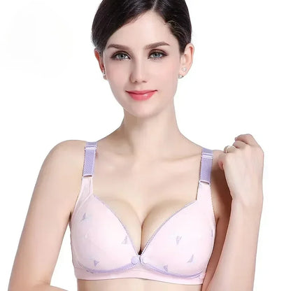 Cotton Nursing Bra Summer Breathable Breastfeeding Bras Women Maternity Plus Big Size Easy Feeding Wire Free