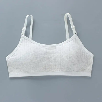 Girls Sports Bra Underwear Double Layer Thin Cotton Summer Suspender Bras with Breathable Sponge Pad No Steel Rings Training Bra