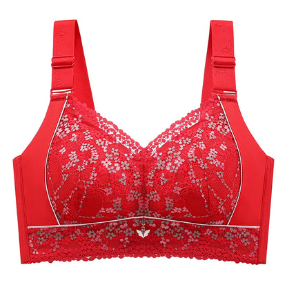 Women's Full Figure wire free Lace Plus Size Bra Non Padded Minimizer Bra 150Kg Plus Size Full Cup Thin Seamless Large Chest Bra