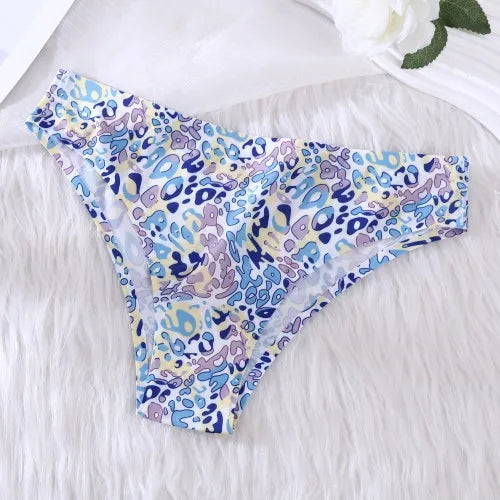 Ice Silk Seamless Flowers Panty Printed Women Panties Low-waist Sexy Lingerie Underwear Female Comfortable Cozy Sexy Lingerie