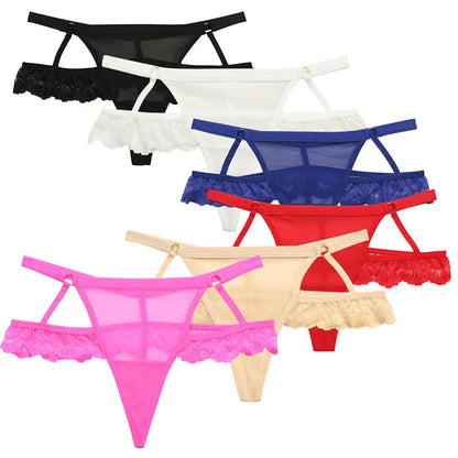ALLTOOALL Women Sexy Panties Lace Underwear Female Seamless Lingerie Low Waist Transparent Hollow Out G-string Thongs Underpants
