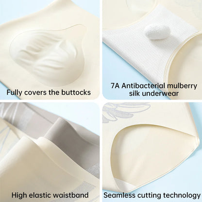 Seamless Mid Rise Tummy Control Panties Butt Lift Antibacterial Shaping Underwear Soft Full Cover Buttock Abdominal Shape Pant